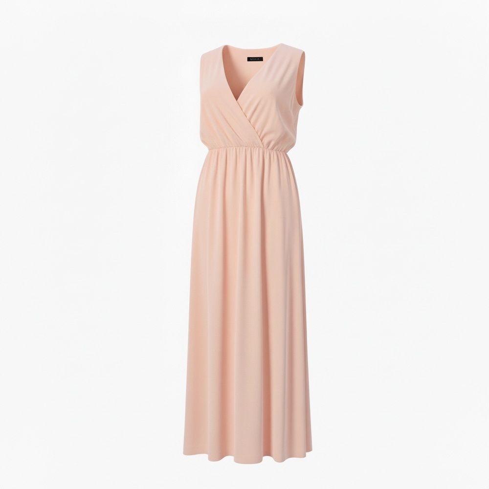 Ralph Lauren Soft Blush V-Neck Maxi Dress